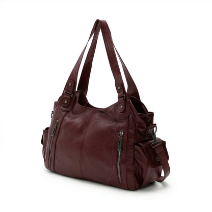 Malibu Bag wine red leather shoulder bag side view