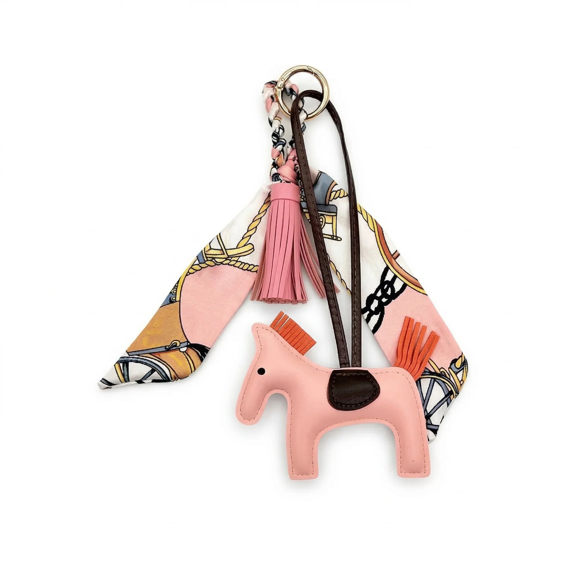 Horse Charm bag accessory pink floral pattern
