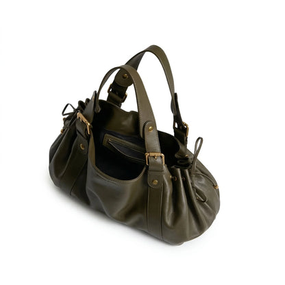 Miami Bag khaki leather side view
