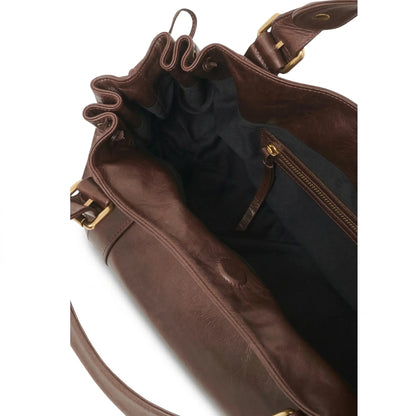 Miami Bag truffle brown leather interior open view
