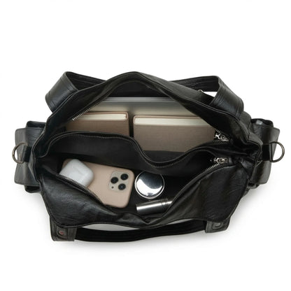 Malibu Bag black leather interior with organized compartments